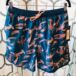 NWT Crawfish Print Swim Trunks